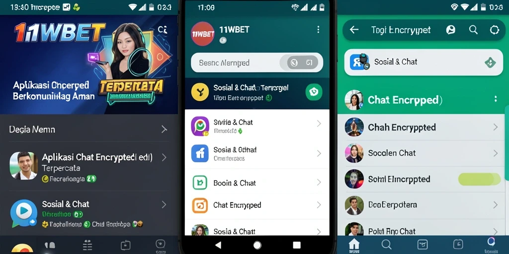Tampilan utama aplikasi 11WBET dengan fitur Chat Encrypted.