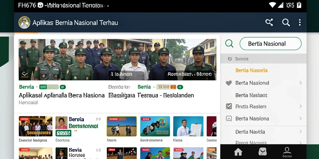 Tampilan antarmuka aplikasi FH6767 untuk berita nasional.