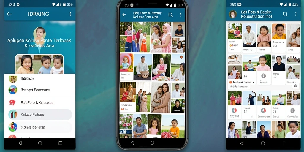 Screenshot antarmuka aplikasi Kolase Foto IDRKING yang menarik.