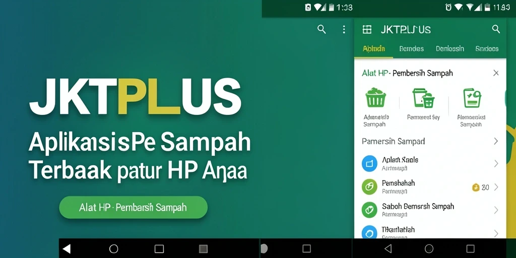Tampilan antarmuka JKTPLUS yang menunjukkan fungsi Pembersih Sampah.