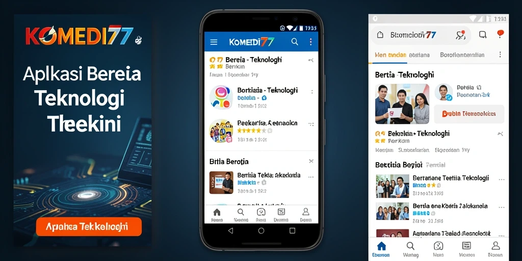 Tampilan antarmuka utama aplikasi KOMEDI77 yang informatif.