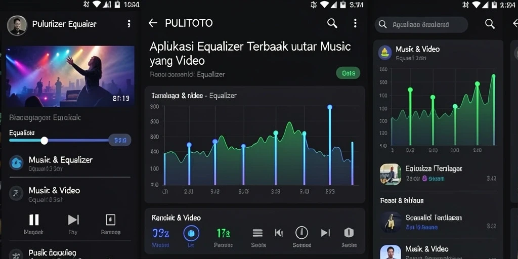 Antarmuka PULITOTO yang intuitif dengan berbagai pilihan equalizer.