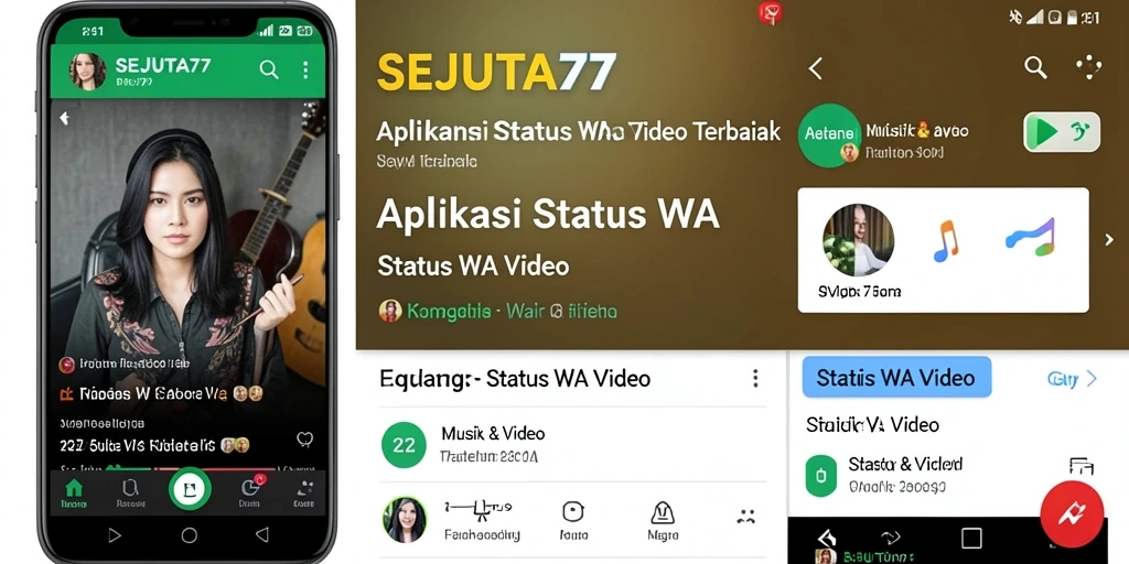 Antarmuka SEJUTA77 dengan pilihan status video yang menarik.