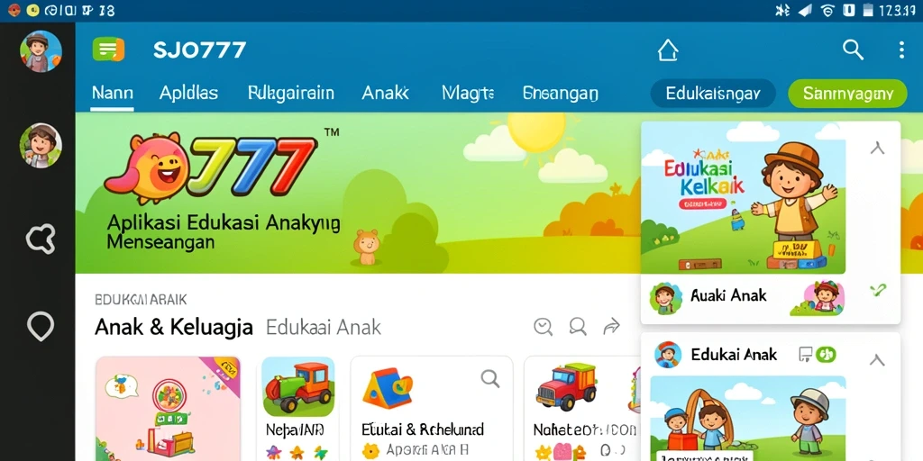 Tampilan antarmuka SJO777 yang ramah anak dan interaktif.