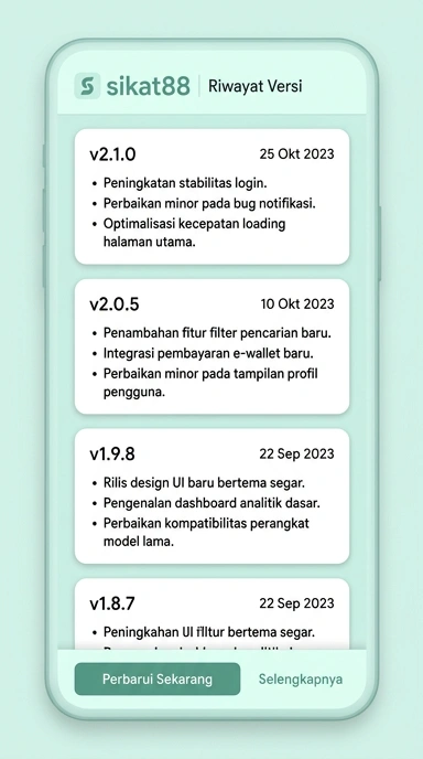 Riwayat versi sikat88 untuk pengguna Android